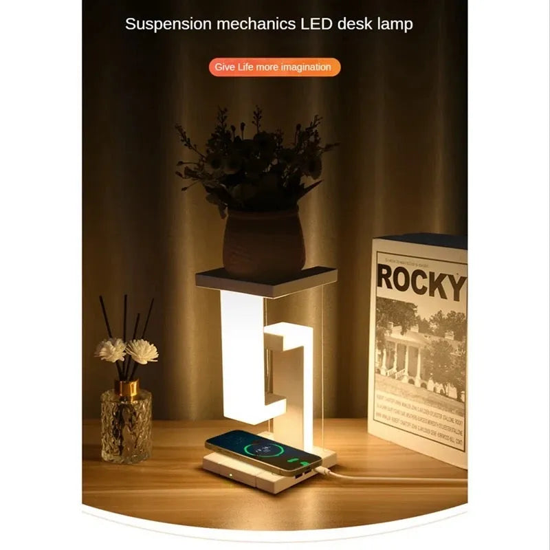 Creative Smartphone Wireless Charging Suspension Table Lamp Balance Lamp Floating For Home Bedroom - Bellarte Enchanté Creative Smartphone Wireless Charging Suspension Table Lamp Balance Lamp Floating For Home Bedroom